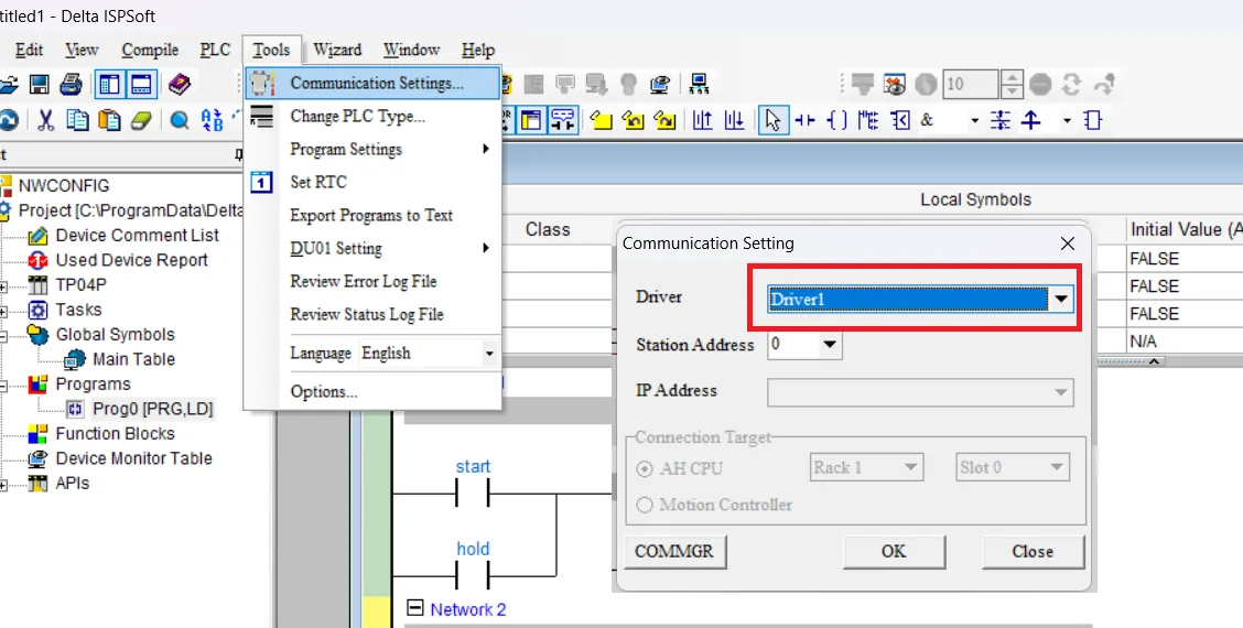 img/ispsoft first project/communication setting configuration in delta ispsoft.webp